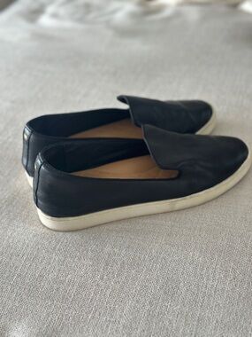 Birdies The Swift Slip On Black Leather Sneaker